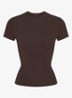T-shirt met stretch - Bruin