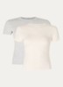 Cotton Jersey T-shirt van jersey in 2-pack - Gebroken wit