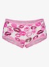 Lightweight Cotton shorty met kant - Pink Allover Lipstick