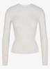 Semi-transparante longsleeve met ronde hals - Wit
