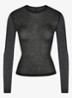 Semi-transparante longsleeve met ronde hals - Zwart
