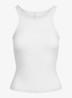 Semi-transparante tanktop met ribstructuur - Wit