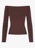 Smooth Layers off shoulder top - Chocoladebruin