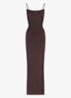 Soft Lounge maxi jurk met ribstructuur - Donkerbruin