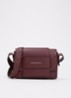 Megan crossbodytas van leer met logo - Bordeauxrood
