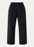 Wide fit broek met steekzakken - Zwart