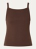 Breesw ribgebreide tanktop met logoborduring - Hazelnootbruin