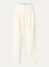 Corlie high waist loose fit broek van corduroy - Gebroken wit