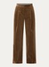 Corlie high waist loose fit broek van corduroy - Bruin