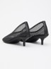 Ellesw pump van leer met mesh - Zwart