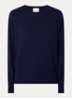 Fijngebreide pullover met gemêleerd dessin - Donkerblauw