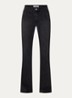 Firenze high waist flared jeans met paspelzakken - Zwart