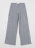 Gitte loose fit cargobroek met streepprint - Blauw