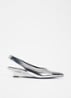 Heldisw slingback van leer met metallic finish - Zilver