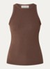 Julliesw tanktop met ribstructuur - Hazelnootbruin