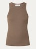 Julliesw tanktop met ribstructuur - Bronsgroen