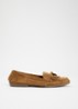 Margitsw mocassin van suède met franjes - Cognac