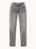 Melika mid waist straight leg jeans met steekzakken - Grijs