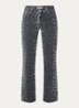 Sienna mid waist loose fit jeans met panterprint - Blauw