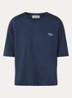 T-shirt met logo- en backprint - Donkerblauw