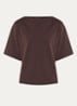 Teasw T-shirt met boothals - Donkerbruin
