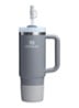 The Quencher® bekerhoes en rietjes dop 3-delig - Grijs