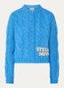 Grofgebreide vest in wolblend met logo - Blauw