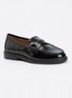 Adison loafer van suède met panterprint - Zwart