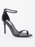 Tecy sandalette van leer - Zwart