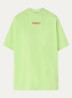 Oversized T-shirt met logoborduring - Neongroen