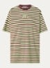 Oversized T-shirt met streepprint - Groen