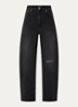 Teresa high waist loose fit jeans met steekzakken - Zwart