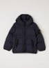 00004 puffer jack met capuchon en ritszakken - Donkerblauw
