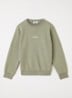 00014 sweater met logo- en backprint - Olijfgroen