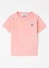 21000 T-shirt met logoborduring - Zalmroze