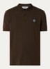 S0017 slim fit polo van piqué katoen met logo - Bronsgroen
