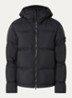 S0483 puffer jack met donsvulling en afneembare capuchon - Zwart