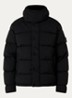 S0F52 puffer jack van scheerwol met donsvulling en afneembare capuchon - Zwart