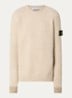 S0N22 fijngebreide trui in wolblend met logo - Beige