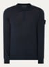 S00FC regular fit polo van scheerwol - Donkerblauw