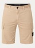 S0004 Straight fit korte cargobroek met logo - Donkerbeige