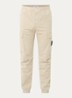 S0014 slim fit cargobroek in wolblend met klepzakken - Beige