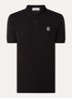 S0017 slim fit polo met logoborduring - Zwart