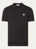 S0017 slim fit polo van piqué katoen met logo - Zwart