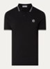 S0018 regular fit polo met logoborduring - Zwart