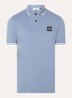 S0018 slim fit polo van piqué katoen met logoborduring - Staalblauw