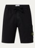 S0051 straight fit korte joggingbroek met logo - Zwart