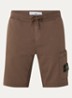 S0051 straight fit korte joggingbroek met logo - Donkerbruin
