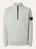 S0051 sweater met halve rits en logo - Lindegroen