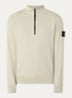 S0051 sweater met halve rits en logo - Khaki